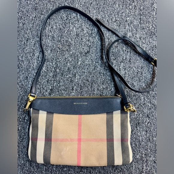 Burberry Haymarket Check Canvas Peyton Crossbody - Picture 1 of 7